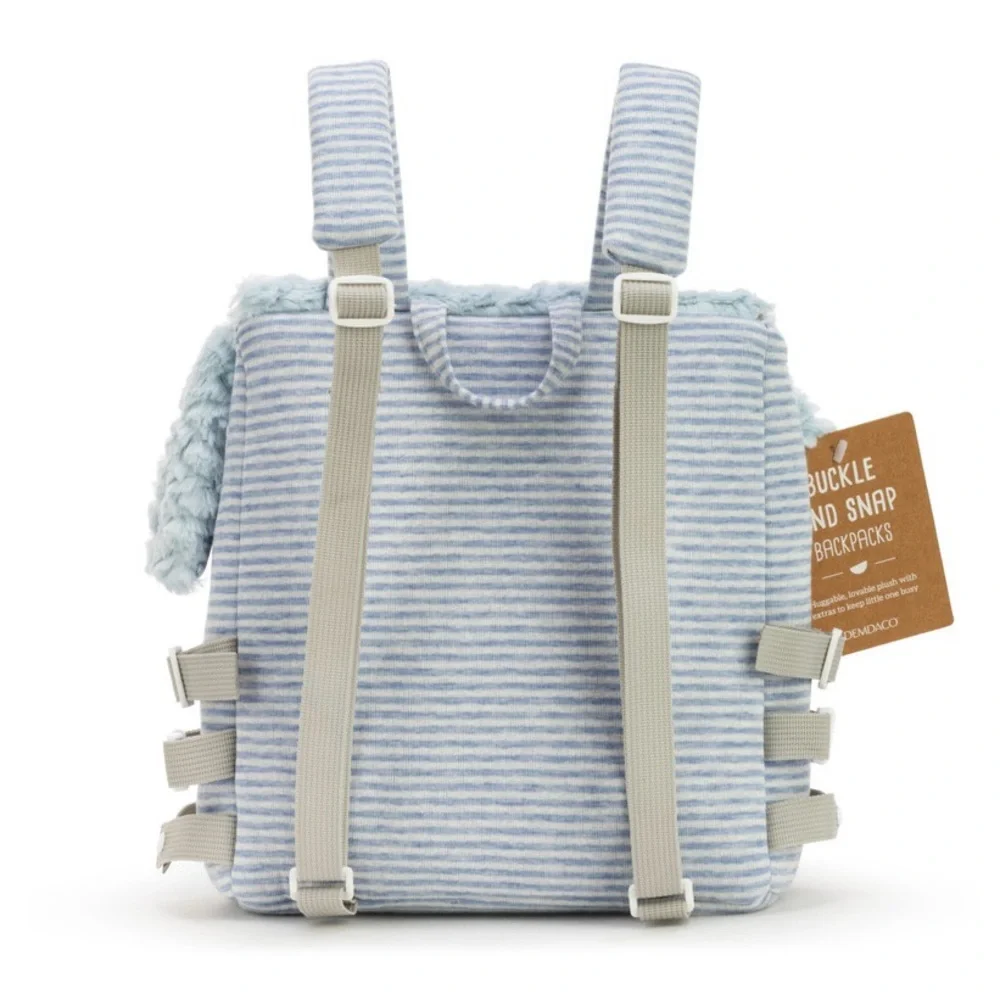 Demdaco “Pippin the Puppy” Buckle and Snap Backpack Tactile Plush Dog Bag Kids